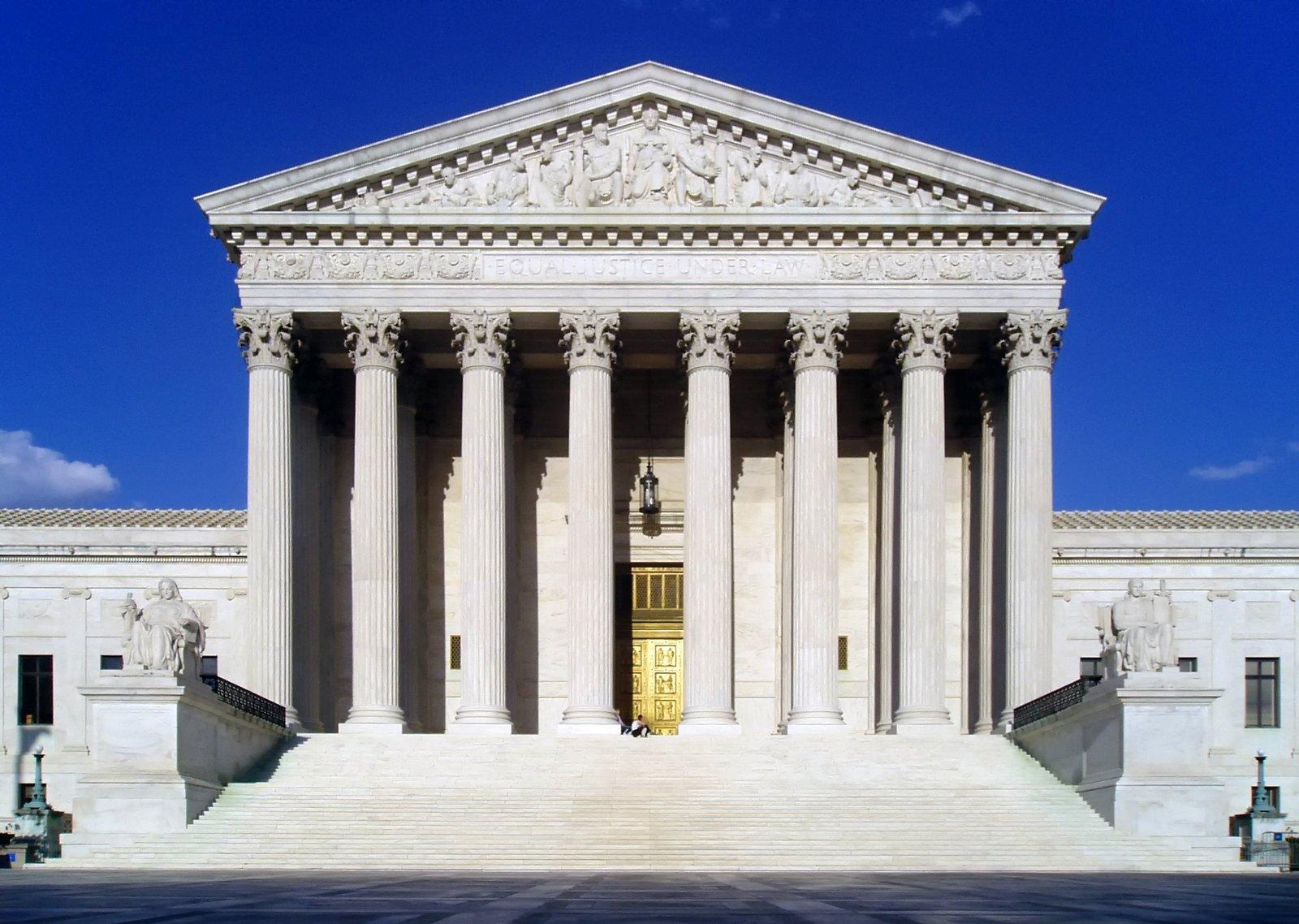 The west facade of the U.S. Supreme Court building in Washington