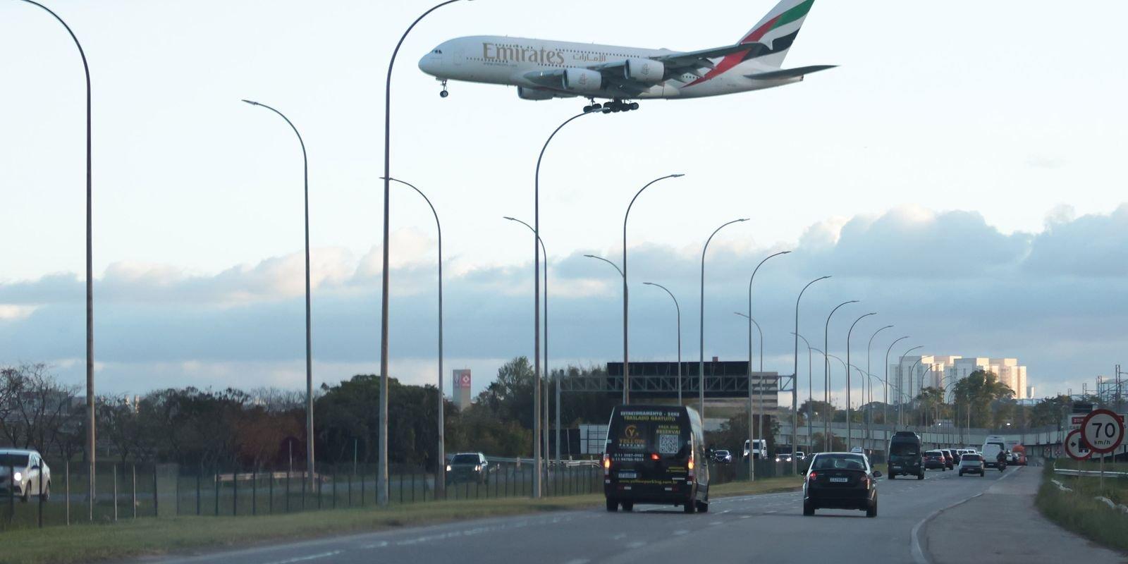 Movimento de aviões no Aeroporto de Guarulhos (SP), em 21 de outubro de 2025