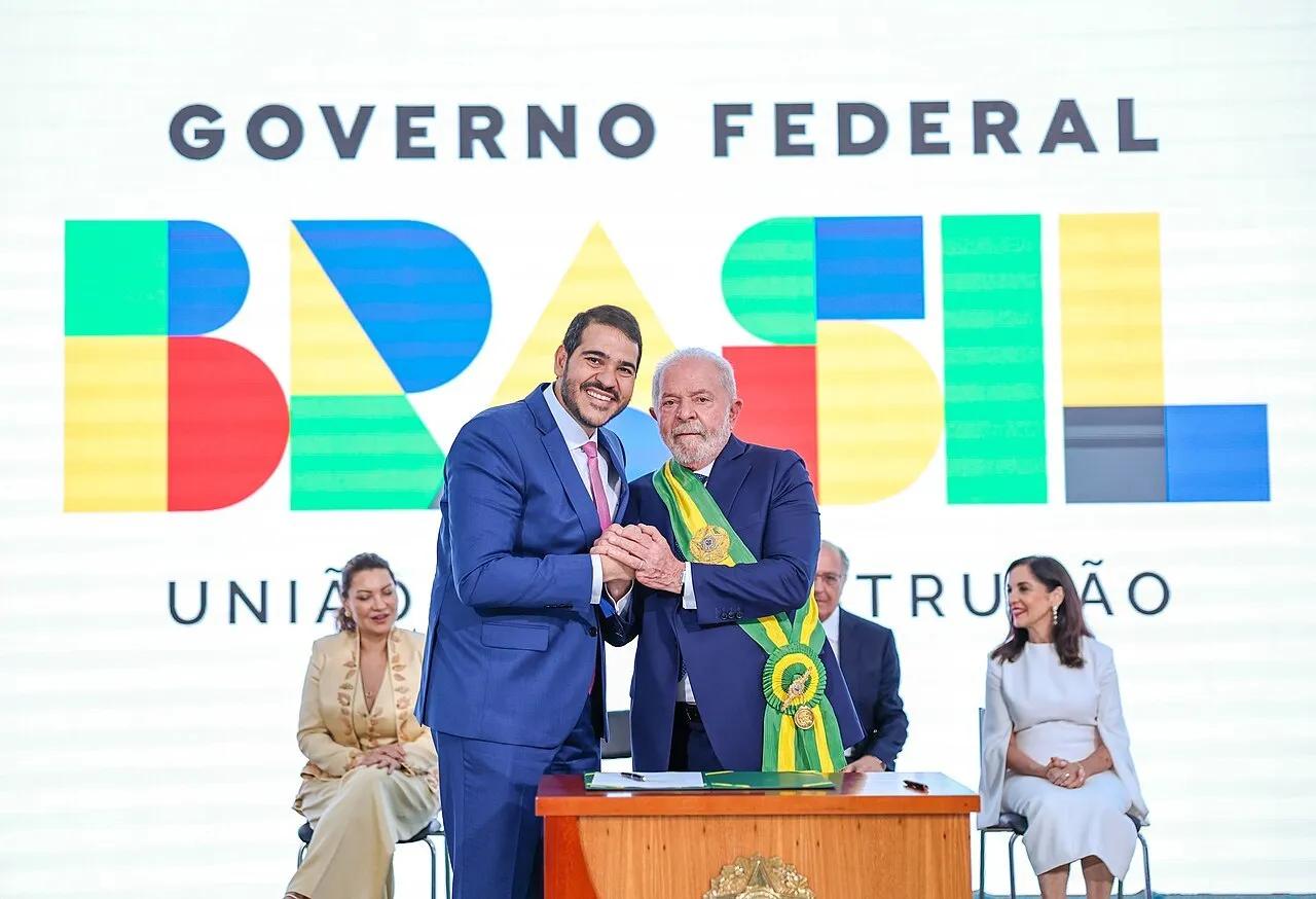 Jorge Messias na posse como ministro-chefe da Advocacia-Geral da União, no Palácio do Planalto, em Brasília, em janeiro de 2023.