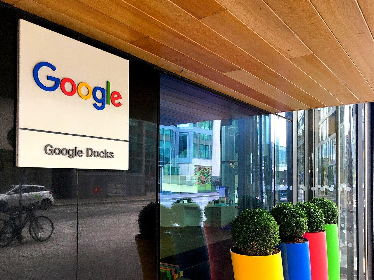A entrada do escritório do Google em Dublin, na Irlanda, em 2019.