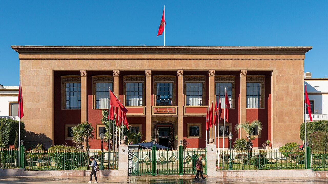 A sede do Parlamento do Marrocos, em Rabat, em 2019. A Câmara dos Representantes, eleita em 23 de setembro, tem 395 cadeiras.