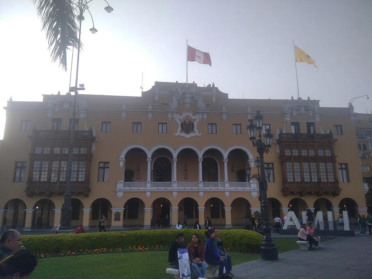O Palacio Municipal de Lima, sede da prefeitura metropolitana disputada em 4 de outubro, em imagem de 2023.