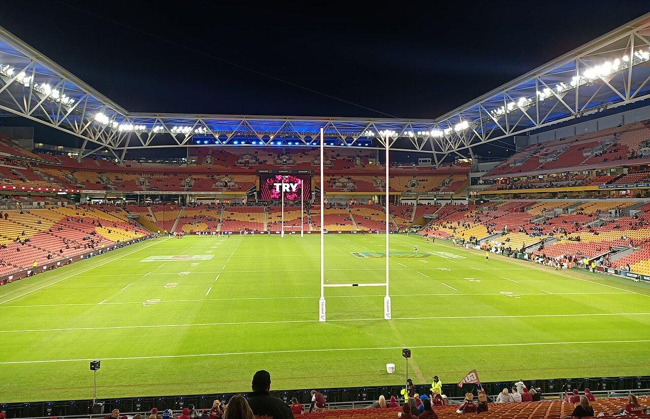 The pitch at Suncorp Stadium in Brisbane, where Australia hosted Brazil, pictured in 2022.