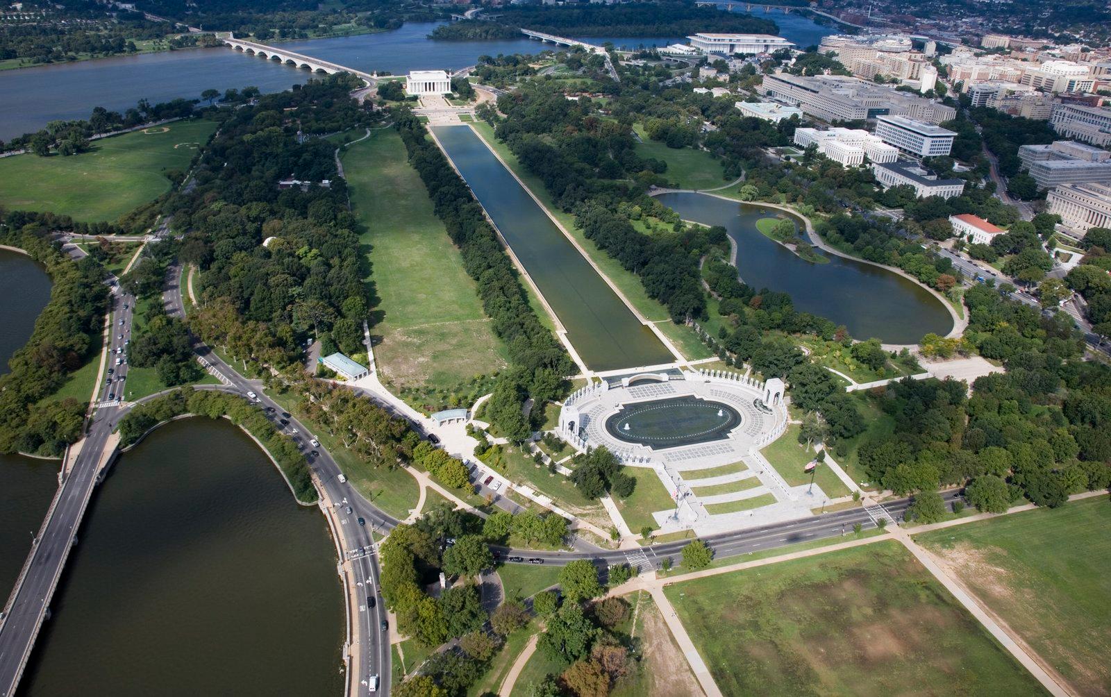 The west end of the National Mall and Memorial Parks in Washington, the stretch between the Lincoln Memorial and the Arlington Memorial Bridge where the arch is planned.