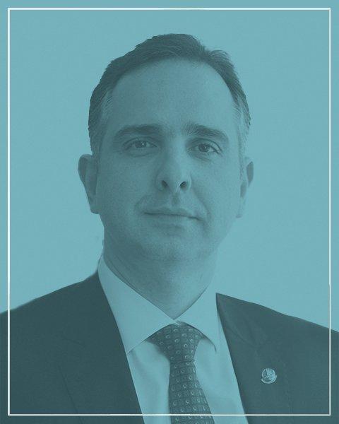 Foto oficial do então senador Rodrigo Pacheco, divulgada pelo Senado Federal em fevereiro de 2025.