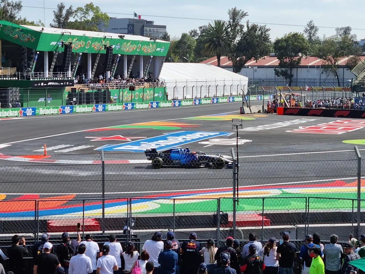 George Russell, now one of the two drivers still mathematically able to catch Antonelli, at the 2021 Mexico City Grand Prix.