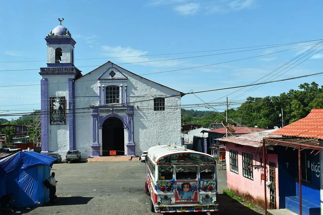 El templo de San Felipe, donde se venera al Cristo Negro, en Portobelo, provincia de Colón, en marzo de 2026.