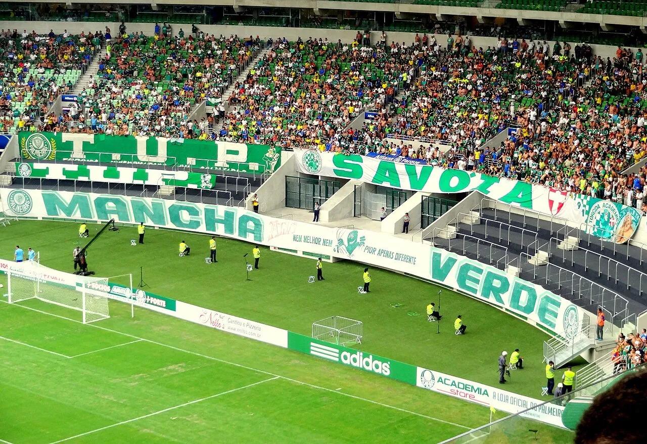 O estádio do Palmeiras, em São Paulo, em foto de 2015, quando se chamava Allianz Parque: foi ali que o clube eliminou o Fluminense nos pênaltis na quarta-feira.