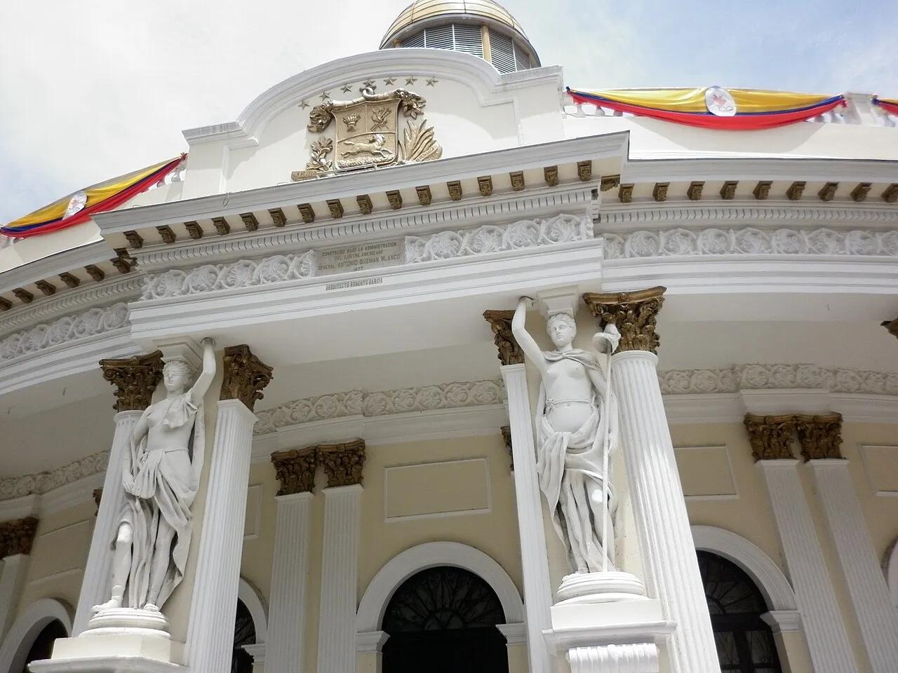 The Federal Legislative Palace, seat of Venezuela's National Assembly, facing Plaza Bolívar in Caracas, in 2011.