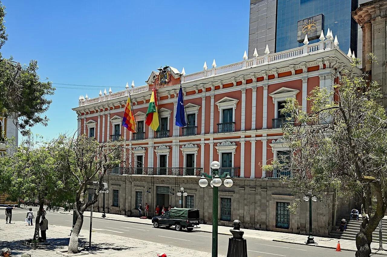 O Palacio Quemado, sede do governo da Bolívia, na praça Murillo, em La Paz, em 2025.