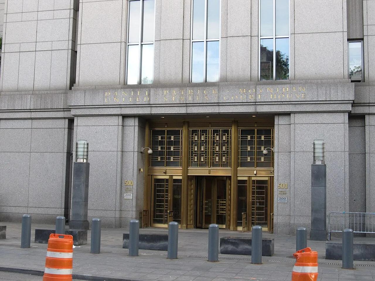 O Daniel Patrick Moynihan United States Courthouse, no número 500 da Pearl Street, em Manhattan, sede do tribunal federal do Distrito Sul de Nova York, em foto de 2012.