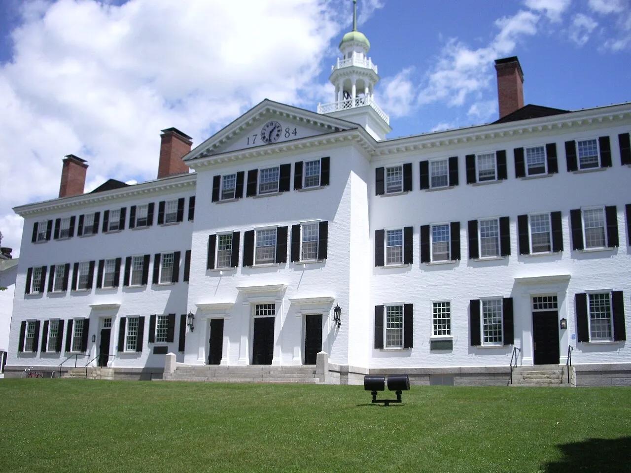 Dartmouth Hall, on the Dartmouth College campus in Hanover, New Hampshire, photographed in 2007.