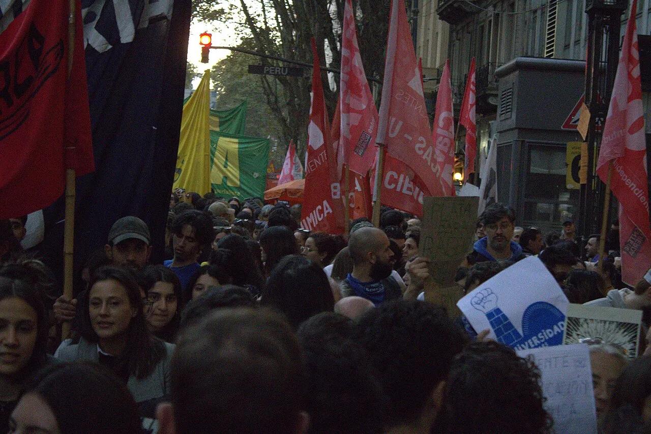 Una marcha federal universitaria en la Ciudad de Buenos Aires, el 12 de mayo de 2026.