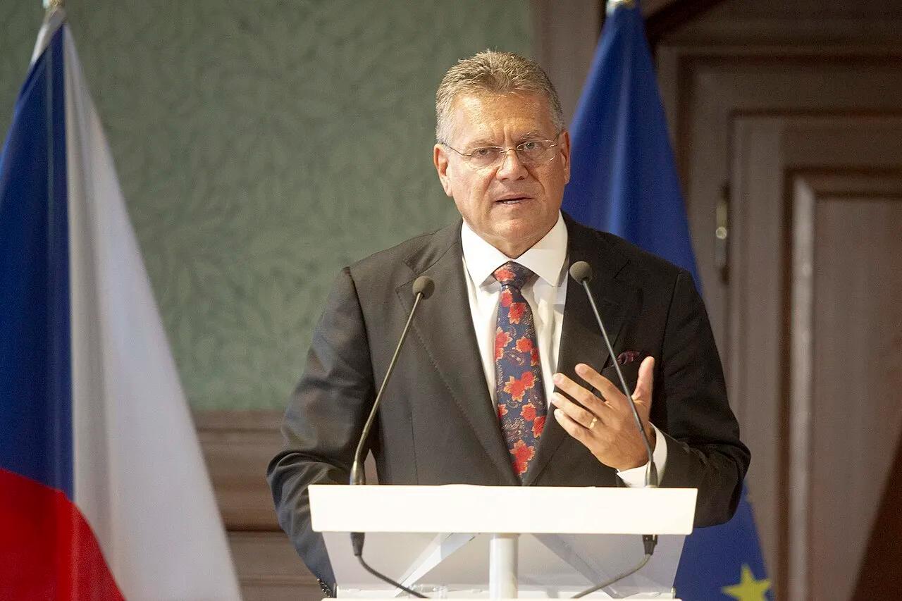 O comissário europeu de Comércio, Maroš Šefčovič, discursa no EU Export Day, em setembro de 2026.