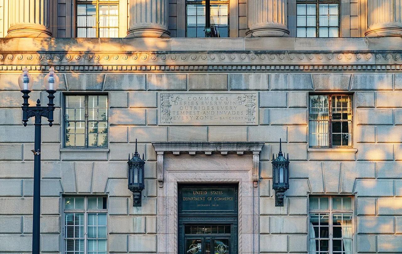The Herbert C. Hoover Building on Constitution Avenue in Washington, D.C., home of the Department of Commerce, whose Bureau of Economic Analysis publishes the GDP and PCE figures, photographed in 2024.