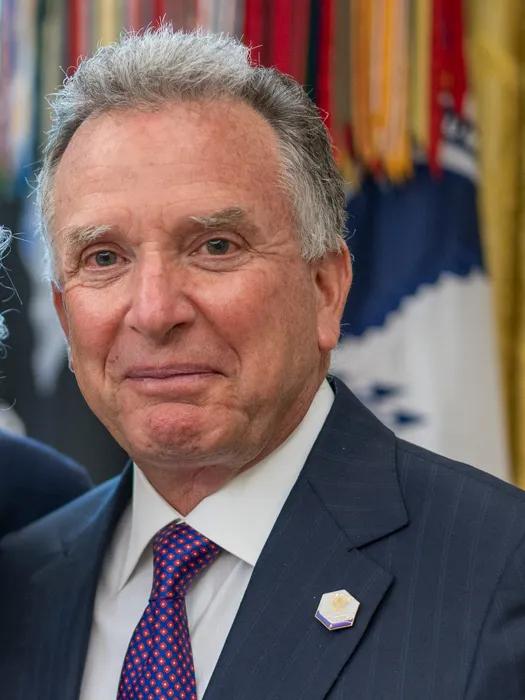 White House staff, among them special envoy Steve Witkoff, pose for photos in the Rose Garden in May 2025. Witkoff was meeting Vladimir Putin in St. Petersburg when Stephen Hubbard was released.